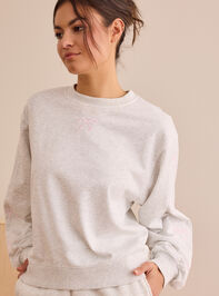 Unwind Time Embroidered Bow Pullover - TULLABEE