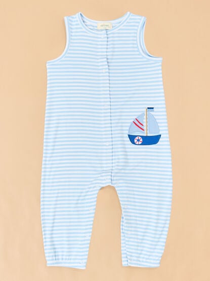 Sail Away Stripe Romper - TULLABEE