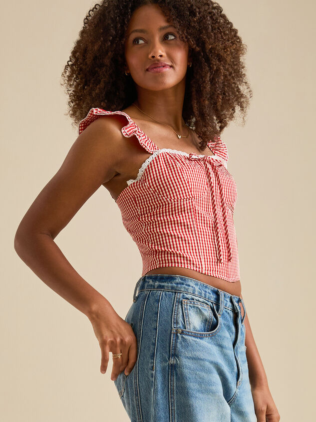 Karla Gingham Corset Top Detail 3 - TULLABEE