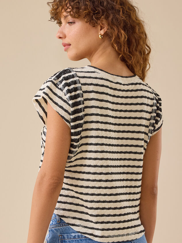 Marlee Mixed Stripe Top Detail 6 - TULLABEE