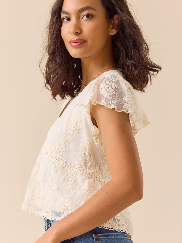 Libby Embroidered Babydoll Top Detail 3 - TULLABEE