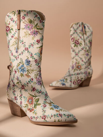 Brilee Floral Tapestry Boots - TULLABEE