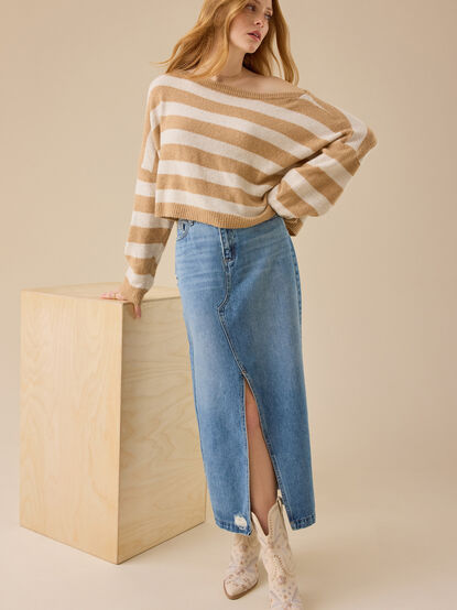 Bratton Denim Midi Skirt - TULLABEE