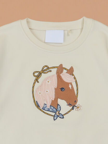 Pony Pal Embroidered Sweatshirt - TULLABEE