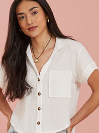 Haley Gauze Button Up Top Detail 2 - TULLABEE