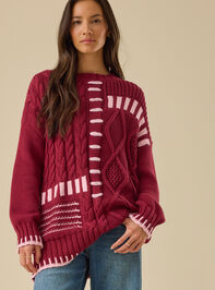 Cierra Cable Whipstitch Sweater Detail 2 - TULLABEE
