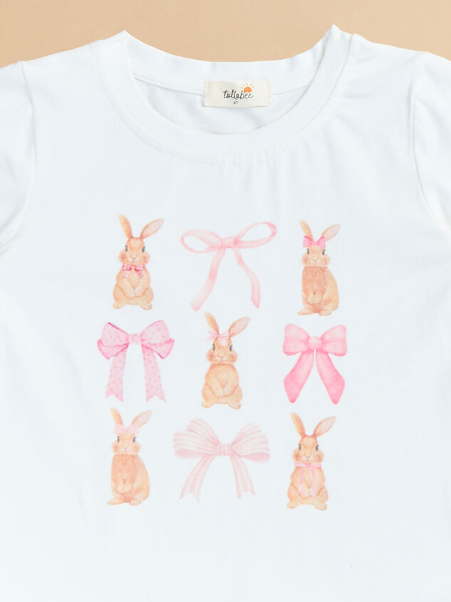 Bunny Bow Graphic Tee Detail 3 - TULLABEE