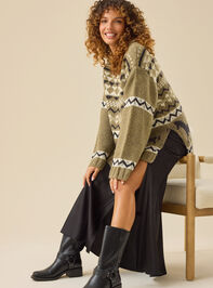 Fern Fair Isle Horse Sweater Detail 4 - TULLABEE