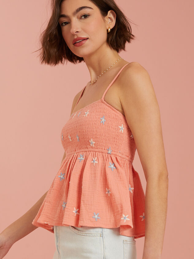Olivia Embroidered Babydoll Tank Top Detail 3 - TULLABEE