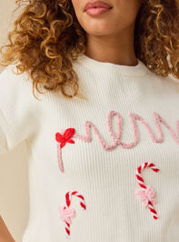 Mama Merry Candy Cane Sweater Detail 3 - TULLABEE