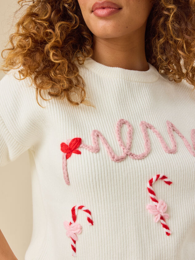 Mama Merry Candy Cane Sweater Detail 3 - TULLABEE