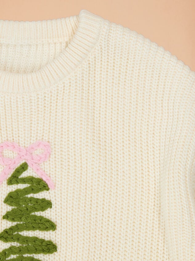 Chic Christmas Tree Sweater Detail 3 - TULLABEE