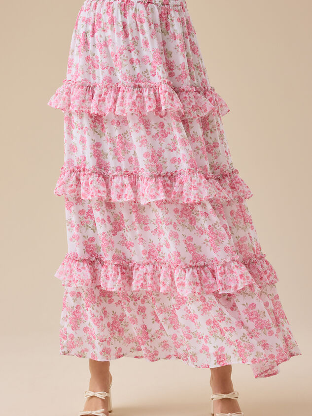 Lex Floral Maxi Skirt Detail 2 - TULLABEE