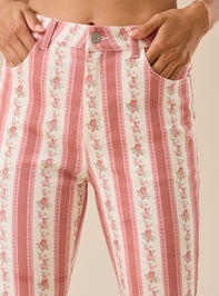 McKenzie Floral Stripe Flare Pant Detail 3 - TULLABEE
