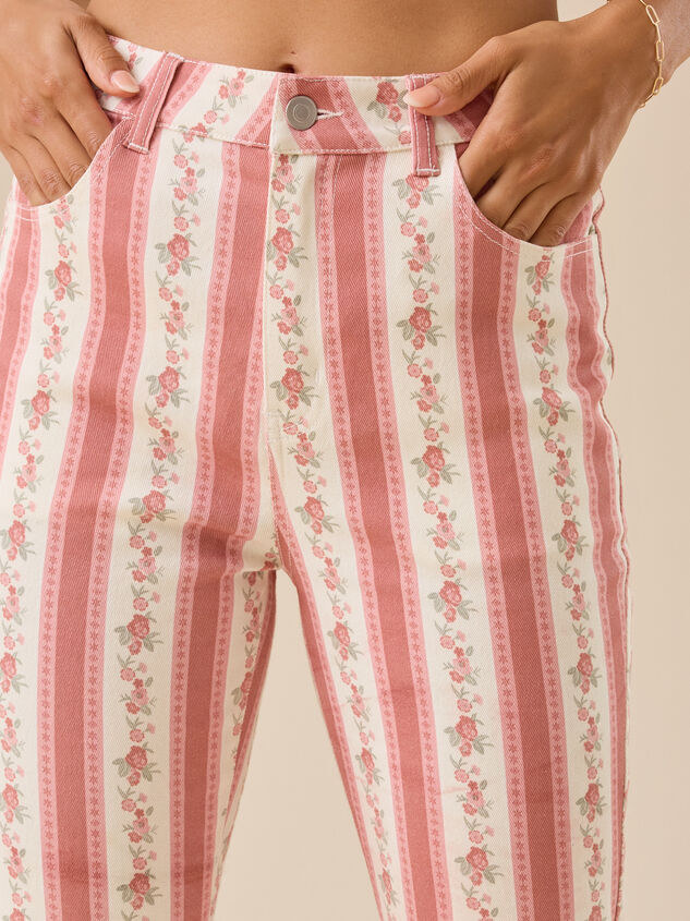 McKenzie Floral Stripe Flare Pant Detail 3 - TULLABEE