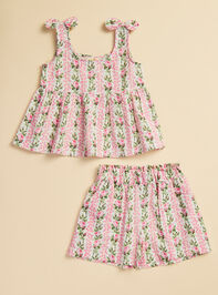 Audrey Floral Top and Shorts Toddler Set Detail 2 - TULLABEE