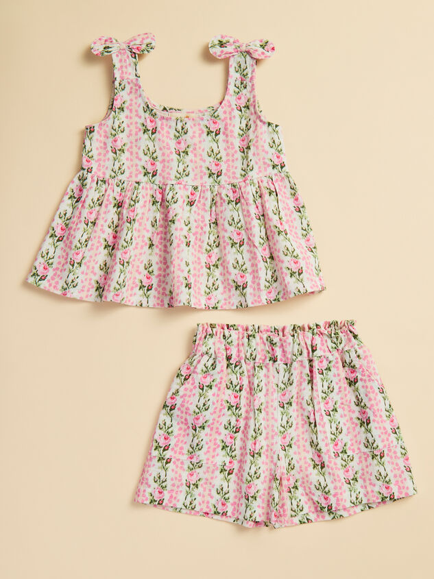 Audrey Floral Top and Shorts Toddler Set Detail 2 - TULLABEE