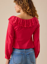 Eileen Collared Eyelet Top Detail 4 - TULLABEE