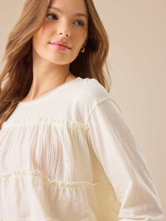 Lila Tiered Babydoll Top Detail 3 - TULLABEE