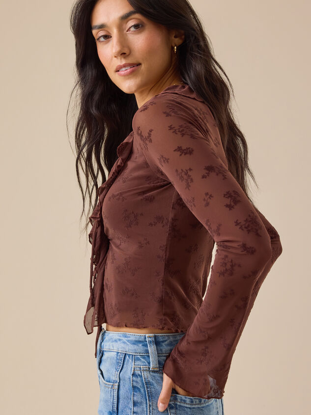 Alana Floral Ruffle Top Detail 3 - TULLABEE