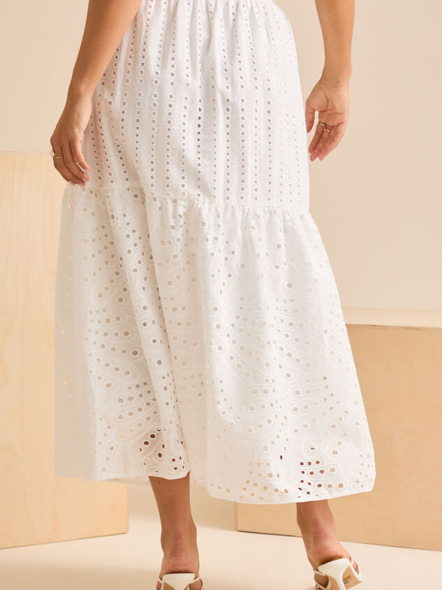 April Eyelet Midi Skirt Detail 5 - TULLABEE