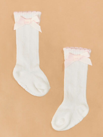 Bella Bow Knee High Socks by Mudpie - TULLABEE
