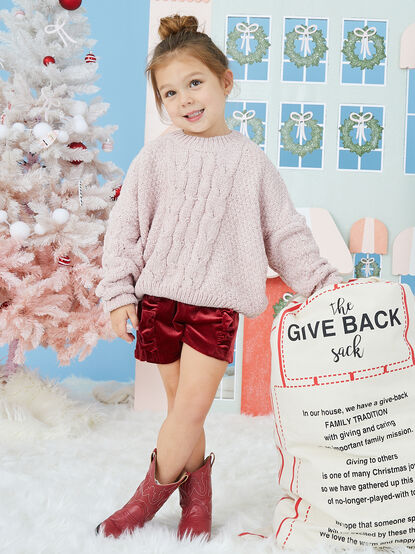 Paisley Velvet Ruffle Shorts by Vignette - TULLABEE