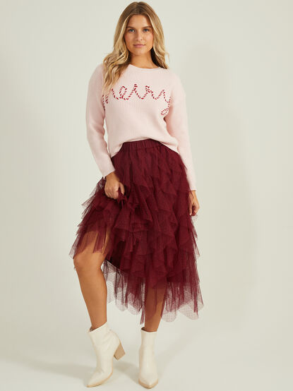 Merry Candy Cane Mama Sweater - TULLABEE