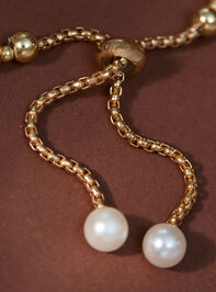 Gold Beaded Pull Tie Watch Detail 3 - TULLABEE
