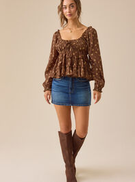 Kelcie Floral Babydoll Top Detail 2 - TULLABEE
