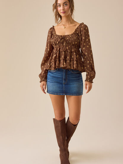 Kelcie Floral Babydoll Top - TULLABEE