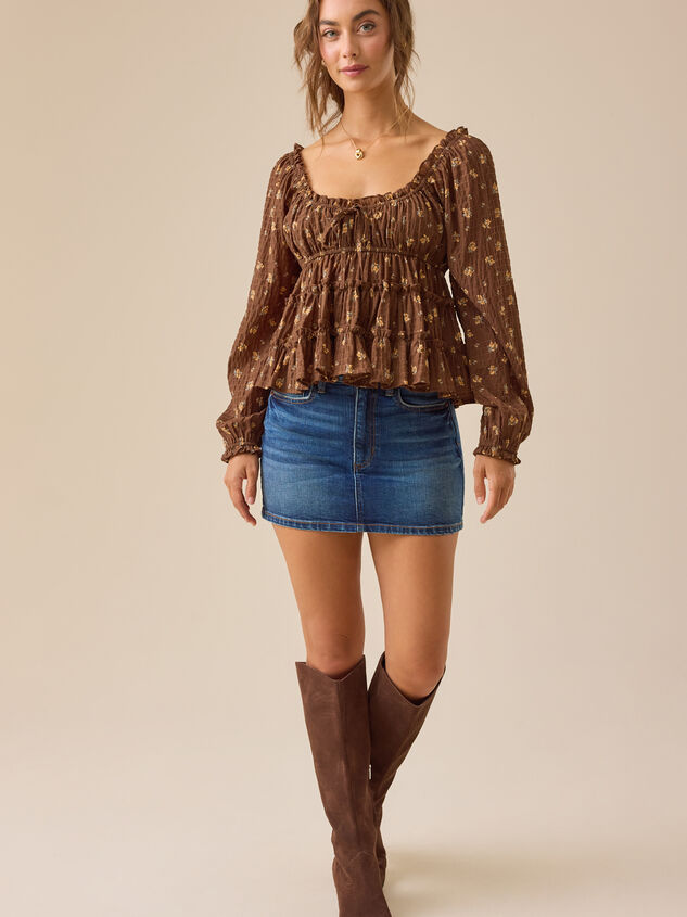 Kelcie Floral Babydoll Top Detail 2 - TULLABEE