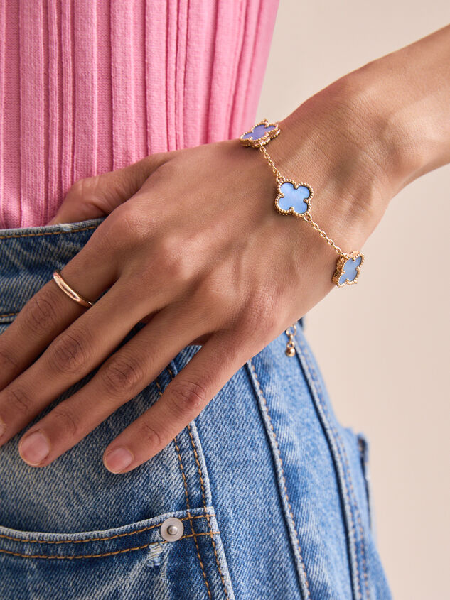 Clover Double Sided Blue Bracelet - TULLABEE
