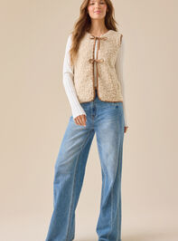 Edith Sherpa Tie Vest Detail 3 - TULLABEE