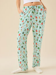 Festive Pups Pajama Pant Detail 2 - TULLABEE