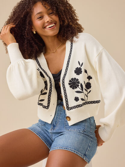 Ryan Embroidered Cardigan - TULLABEE