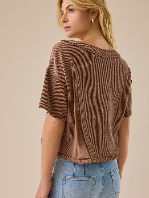Ada Ribbed Boxy Tee Detail 5 - TULLABEE