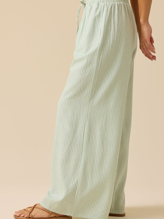 Lakie Striped Linen Pants Detail 4 - TULLABEE