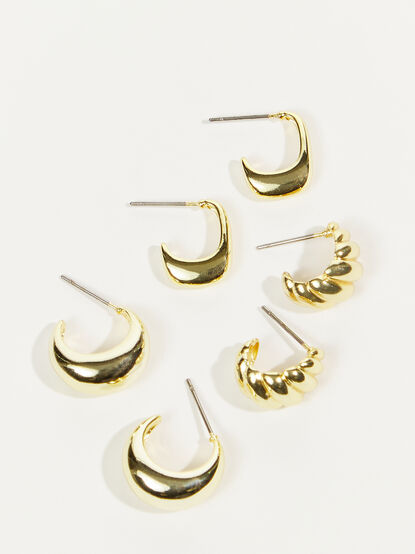 Twist Mini Hoop Earring Set - TULLABEE