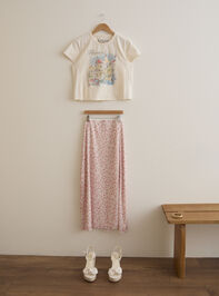 Haley Floral Midi Skirt Detail 3 - TULLABEE