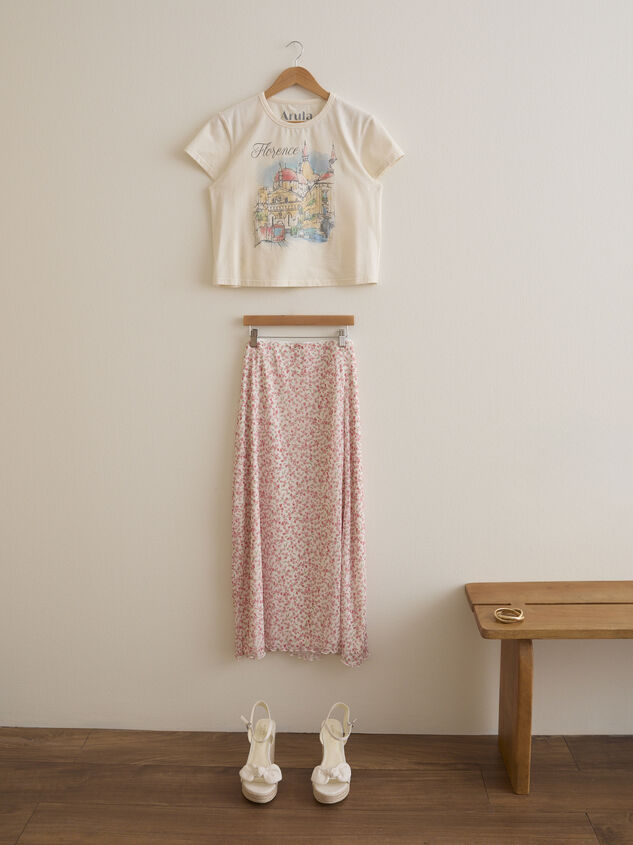 Haley Floral Midi Skirt Detail 3 - TULLABEE