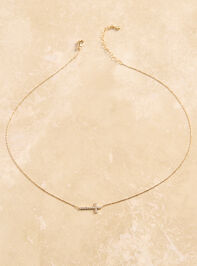 18K Gold Dipped Crystal Cross Necklace Detail 2 - TULLABEE