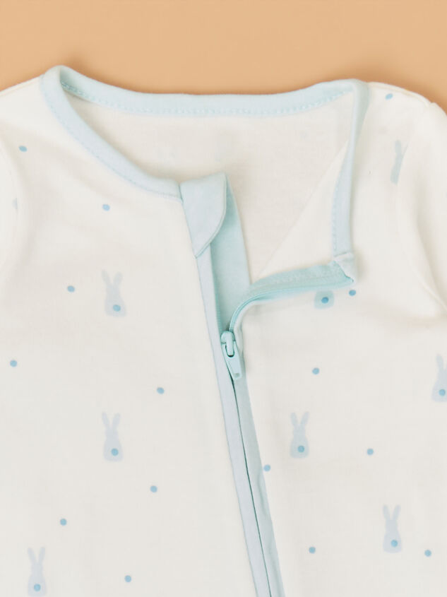 Blue Bunny Footie by Mudpie Detail 2 - TULLABEE