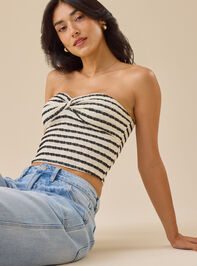 Kimmy Twist Front Tube Top Detail 4 - TULLABEE