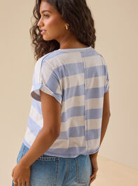 Demi Boxy Stripe Tee Detail 3 - TULLABEE