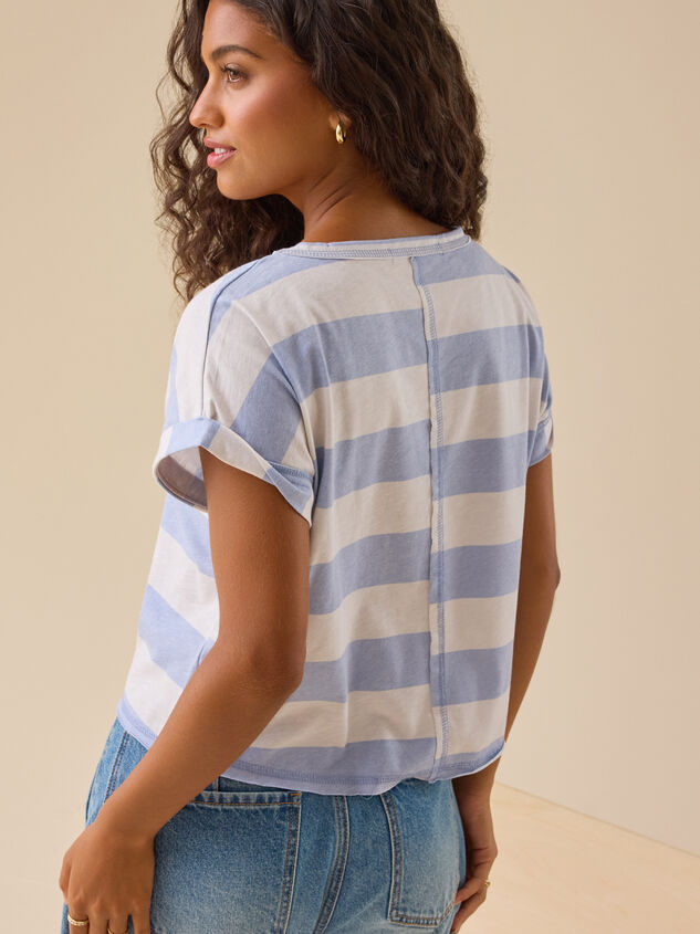 Demi Boxy Stripe Tee Detail 3 - TULLABEE