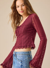 Boston Bell Sleeve Lace Top Detail 3 - TULLABEE