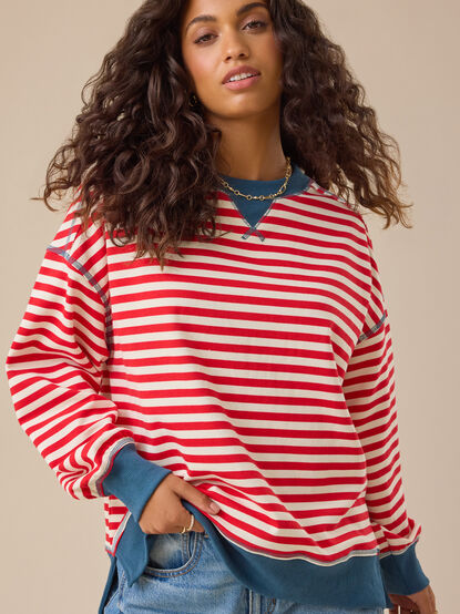 Pace Setter Stripe Crewneck - TULLABEE