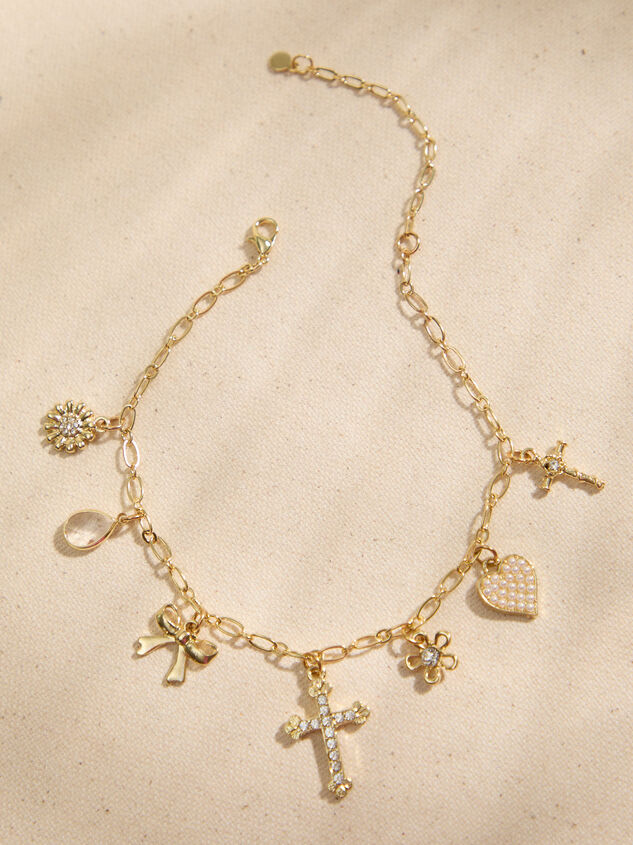 Cross Pearl Heart Charm Bracelet - TULLABEE