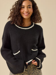 Isabel Whipstitch Trim Sweater - TULLABEE